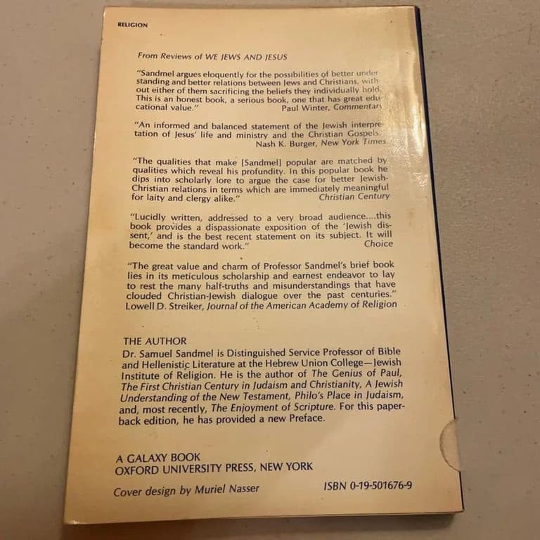 We Jews and Jesus - Samuel Sandmel (1973, Paperback) | - Thumbnail 2