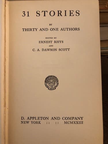 31 Stories by Thirty and One Authors 1923 Appleton HC - Thumbnail 2