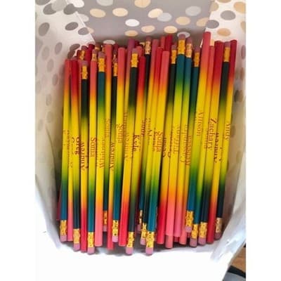 Personalized Rainbow Pencils Engraved Pencils Kids School Supplies Party Favors - Thumbnail 4