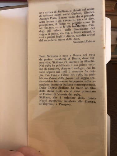 Autobiografia letteraria Enzo Siciliano 1970 Garzanti Ex Library HC - Thumbnail 4