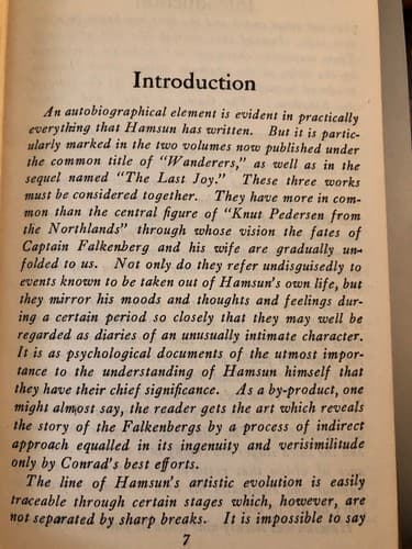 Wanderers. Translated from the Norwegian of Knut Hamsun W.W. Worcster 1929 HC - Thumbnail 5