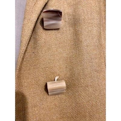 Arthur Rosenberg Tailors New Haven New York Tan Wool Blend Trench Coat - Thumbnail 4