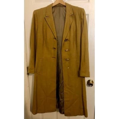 Arthur Rosenberg Tailors New Haven New York Tan Wool Blend Trench Coat - Image 1