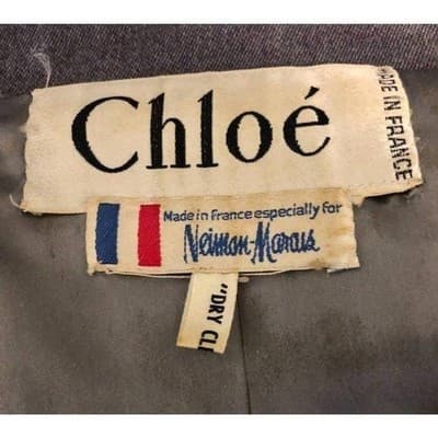 Chloe Double Breasted Wool Blend Midi Coat Gray Made in France Neiman Marcus - Thumbnail 5