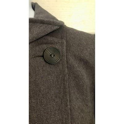 Chloe Double Breasted Wool Blend Midi Coat Gray Made in France Neiman Marcus - Thumbnail 4