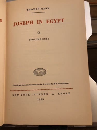 Joseph in Egypt [Two Volume Set] 1938 6th Printing HC Knopf - Thumbnail 3