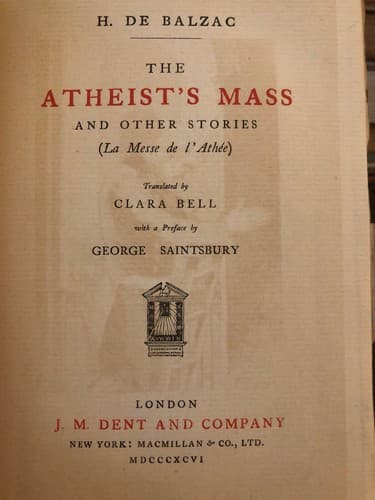 1896 Balzac Atheist's Mass & Other Stories (Everyman's Library, 229) Well Worn - Thumbnail 3