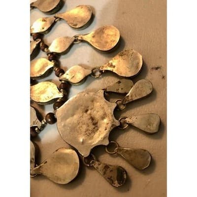 Bohemian Layered Statement Necklace Lapis Lazuli Stone Beads - Thumbnail 8