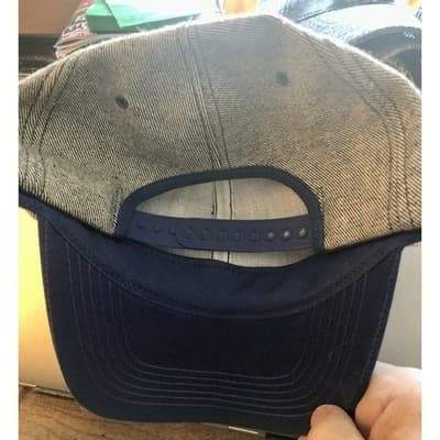 New Holland Agriculture Tractor Logo Patch Snapback Trucker Hat Cap Blue Gray - Thumbnail 4