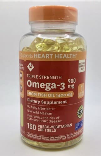 Member's Mark 900mg Triple Strength Omega-3, 150 Total Softgels, EXP 8/31/25 - Image 1
