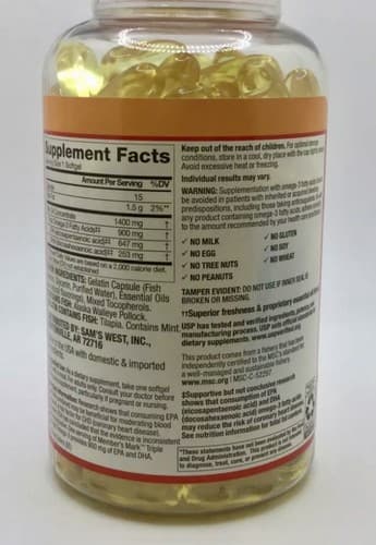 Member's Mark 900mg Triple Strength Omega-3, 150 Total Softgels, EXP 8/31/25 - Thumbnail 2