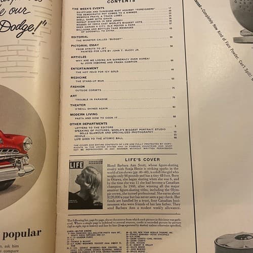 Vintage LIFE Magazine February 4, 1952 Barbara Ann Scott, Why Are We Losing Air - Thumbnail 3