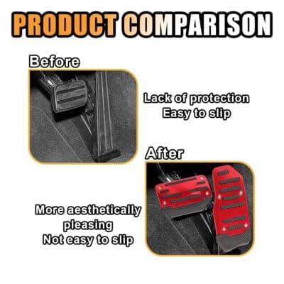 2PCS Non-Slip Car Pedal Covers Automatic Transmission Gas Pedal Brake Pedal C... - Thumbnail 3