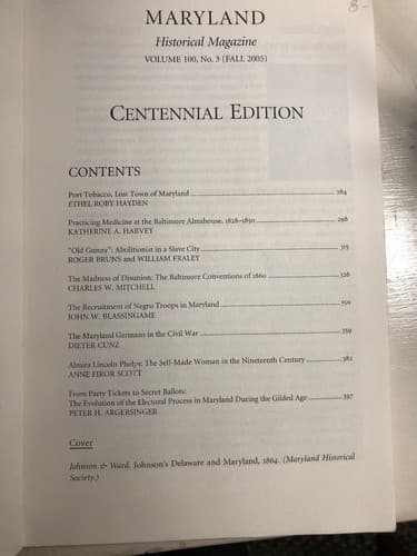 Maryland Historical Magazine, Centennial Edition; Fall 2005 - Thumbnail 2
