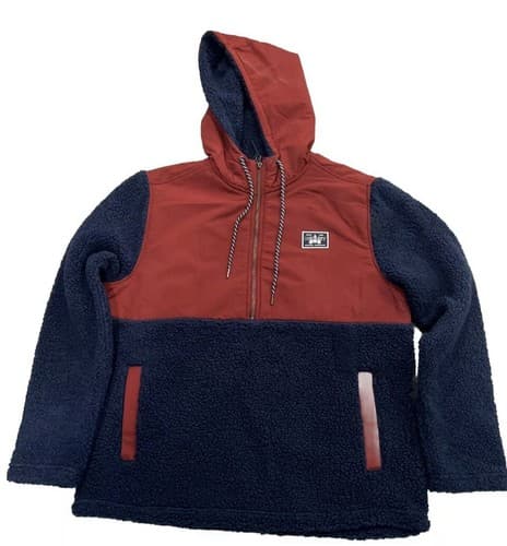 Hurley Obsidian Half Zip Sherpa Anorak Hoodie Shirt Jacket Mens Size XXL - Image 1