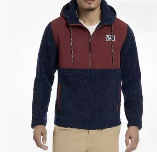 Hurley Obsidian Half Zip Sherpa Anorak Hoodie Shirt Jacket Mens Size XXL - Thumbnail 4