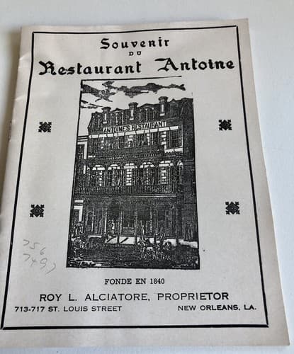Vintage Advertising Paper Souvenir Booklet Restaurant Antoine New Orleans LA - Image 1