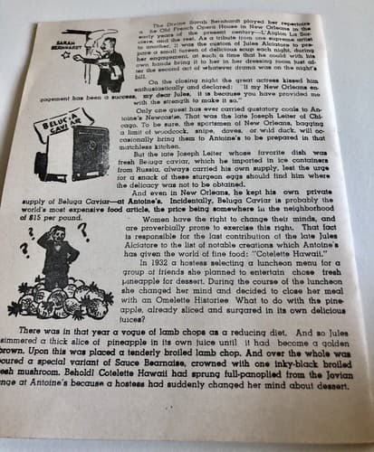 Vintage Advertising Paper Souvenir Booklet Restaurant Antoine New Orleans LA - Thumbnail 5