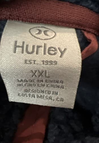 Hurley Obsidian Half Zip Sherpa Anorak Hoodie Shirt Jacket Mens Size XXL - Thumbnail 11