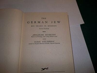 The German Jew-His Share In Modern Culture 1st edition hardcover 1933 - Image 1