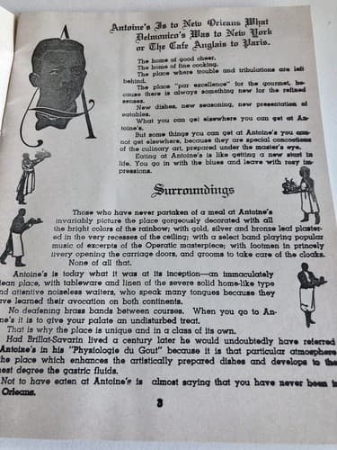 Vintage Advertising Paper Souvenir Booklet Restaurant Antoine New Orleans LA - Thumbnail 2