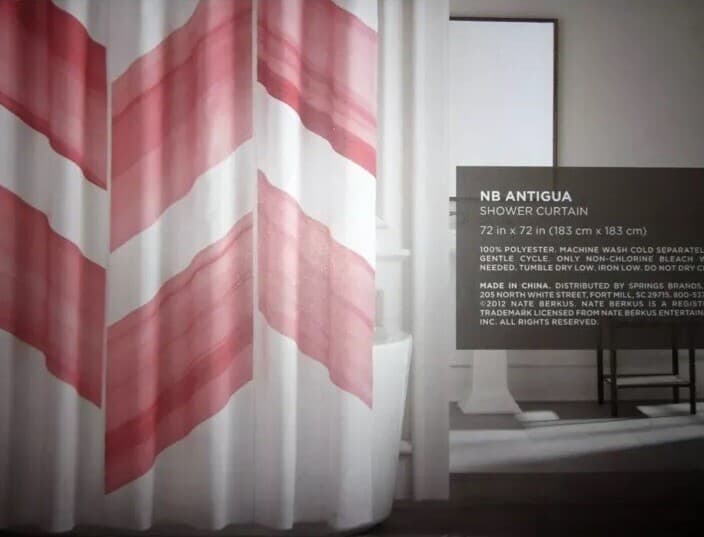 Nate Berkus Color Block Antigua Shower Curtain - Chilli 72x72 - Image 1