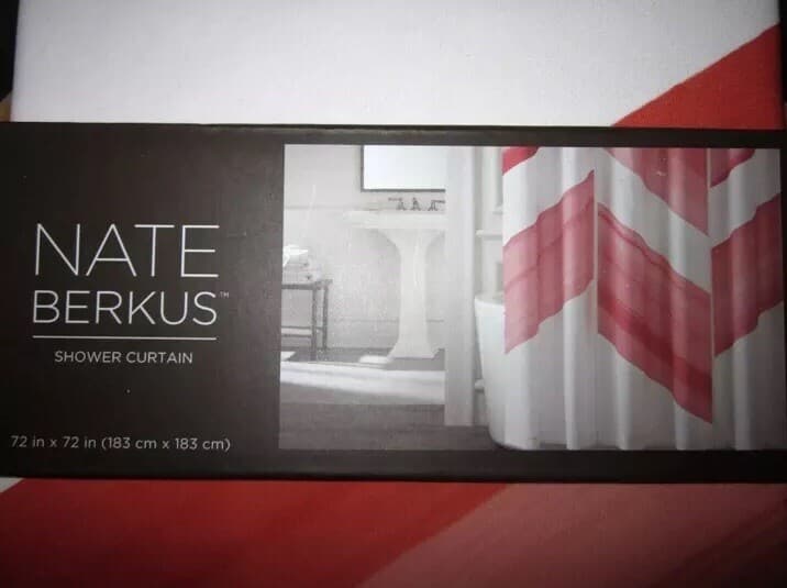 Nate Berkus Color Block Antigua Shower Curtain - Chilli 72x72 - Thumbnail 2