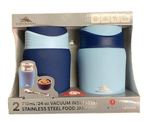 High Sierra 2-Pack Vacuum Insulated Stainless Steel Food Jars, 24 oz. Blue Set - Image 1