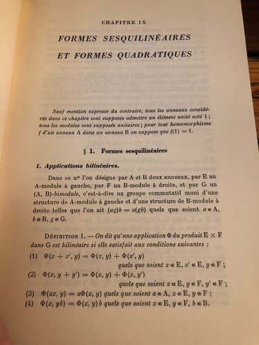 Elements De Mathematique N Bourbaki Algebre Chapitre 9 Formes Sesquilineaires - Thumbnail 3