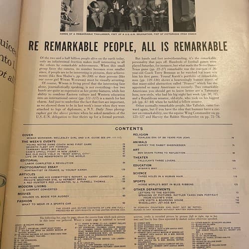 LIFE Magazine October 4, 1954 Wiwan Worawan, Wellesley student and U.N. guide, - Thumbnail 3