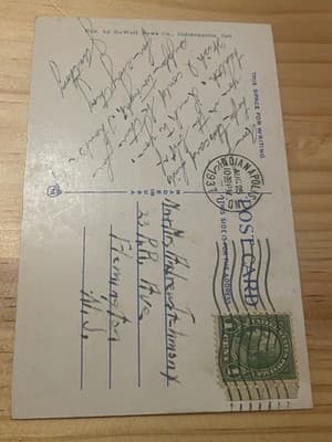 Marion Co Court House Indianapolis Vintage Postcard 1937 Postmarked Scenic Used - Thumbnail 2