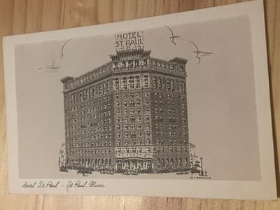 Hotel St Paul St Paul Minnesota Vintage Postcard Unused Building Illustration - Image 1