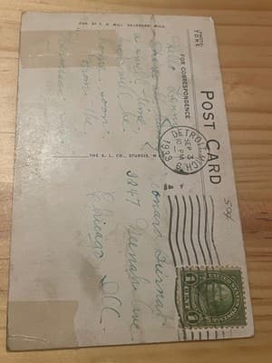Dearborn Inn Postcard Dearborn MI 1933 Detroit Sep 3 Postmark Photo-Tone 621 - Thumbnail 2