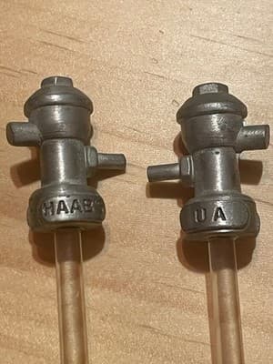 HAABs UA collectible pewter swizzle stick with glass stem. price for ONE - Thumbnail 2
