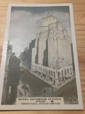 Hotel Governor Clinton Postcard New York Opposite Pennsylvania Station Vintage - Image 1