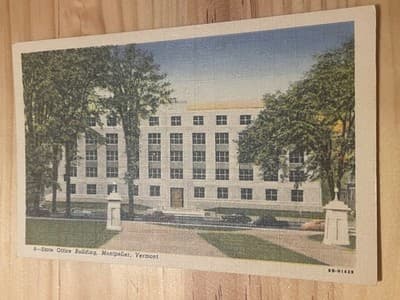 Curt Teich State Office Building Montpelier VT Postcard CT Art Colortone Vintage - Image 1