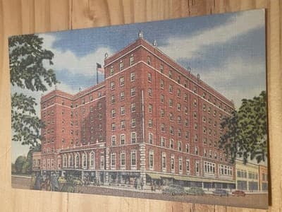 Mark Twain Hotel Elmira NY Postcard Curteich C T Art-Colortone Linen Unposted - Image 1