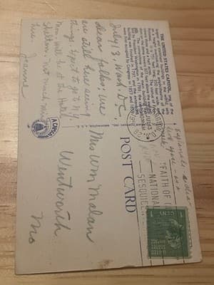 U S Capitol Washington D C Postcard Posted Color View Handwritten Message Back - Thumbnail 2