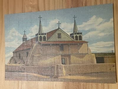 Curteich Vintage Linen Postcard Agoo Church St Augustine Philippines Unposted - Image 1