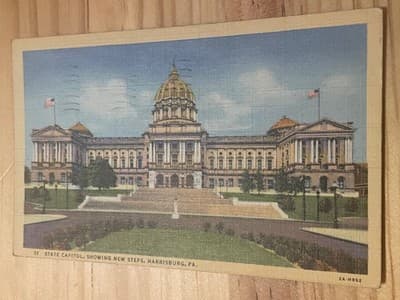 Curteich-Chicago Postcard State Capitol Harrisburg PA 51 C.T. Art-Colortone - Image 1