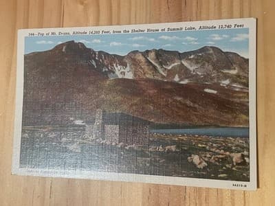Sanborn Postcard Mt Evans Summit Lake Colorado Unposted Vintage Scenic 344 - Image 1