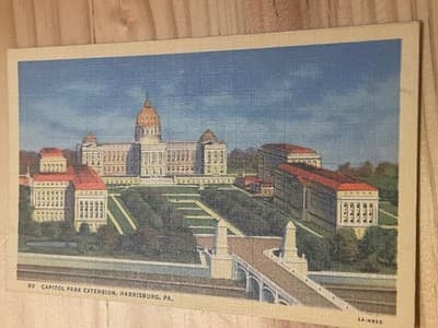 Curteich Capitol Park Extension Postcard Harrisburg PA C T Art-Colortone Linen - Image 1