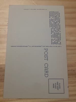 Curteich Postcard Girard College Founders Hall Phila PA Linen Unposted 7A-H1428 - Thumbnail 2