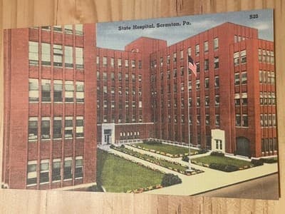 Mebane State Hospital Scranton PA Postcard Unused Linen S20 Red Brick Building - Image 1