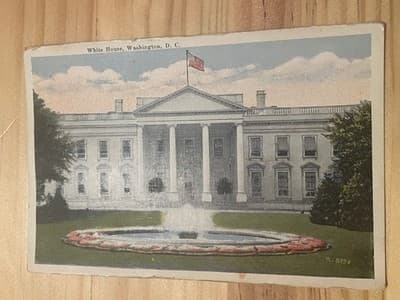 B S Reynolds White House Washington D C Postcard Unposted Vintage Linen 8390 - Image 1
