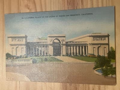 California Palace of the Legion of Honor San Francisco Postcard 1941 Postmarked - Image 1