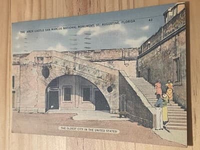 Tichnor Brothers Postcard St Augustine The Arch Castle San Marcos Florida 42 - Image 1