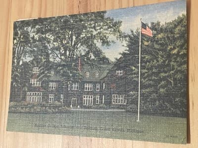 Aquinas College Grand Rapids MI Postcard Used Curt Teich Linen Handwritten - Image 1