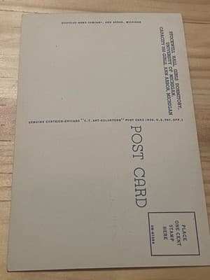 Stockwell Hall Girls Dormitory Univ Michigan Ann Arbor Postcard Curteich - Thumbnail 2