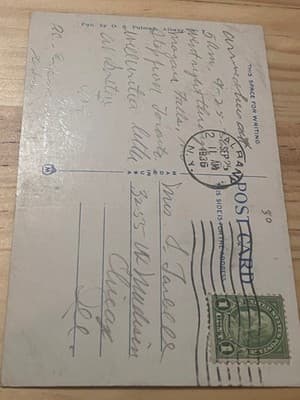 O S Pulman Postcard Governors Mansion Albany NY Vintage Postmarked 1936 Used - Thumbnail 2